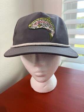Duck Camp Charcoal Trout Snapback Trucker Hat – Outdoors Fishing Adventure Cap